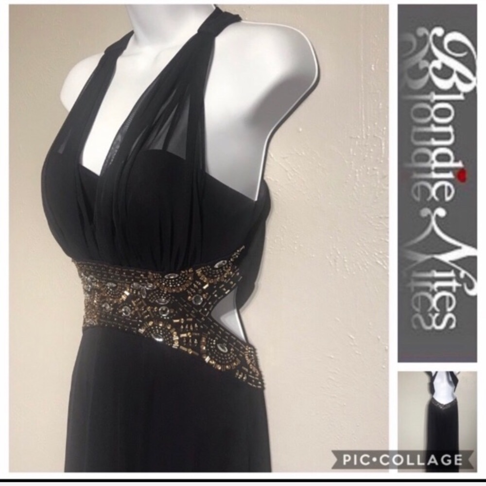 BLONDE NITES BY STACY SKLAR BEADED FORMAL sz3